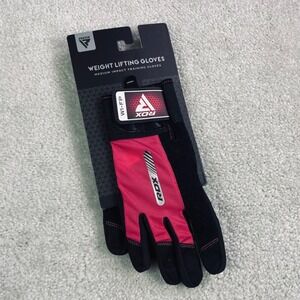 RDX Weight Lifting Gloves Medium Impact Training Womens Black Pink Size M